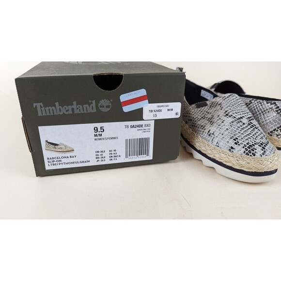 Timberland Barcelona Bay Slip On Espadrille Womens 9.5M Python Leather Shoes NWB - Picture 10 of 10